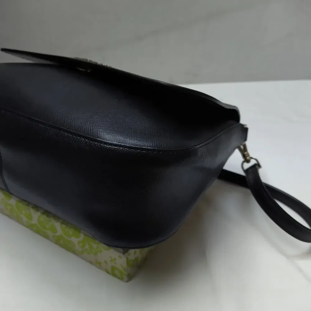 Kate Spade New York Black Leather Flap Closure Crossbody Bag